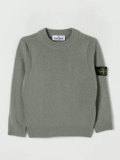 Maglia a girocollo in lana vergine e cashmere Stone Island Junior