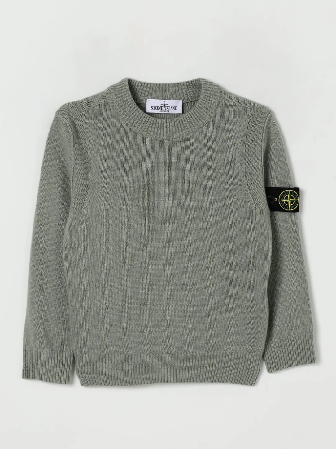 Maglia a girocollo in lana vergine e cashmere Stone Island Junior
