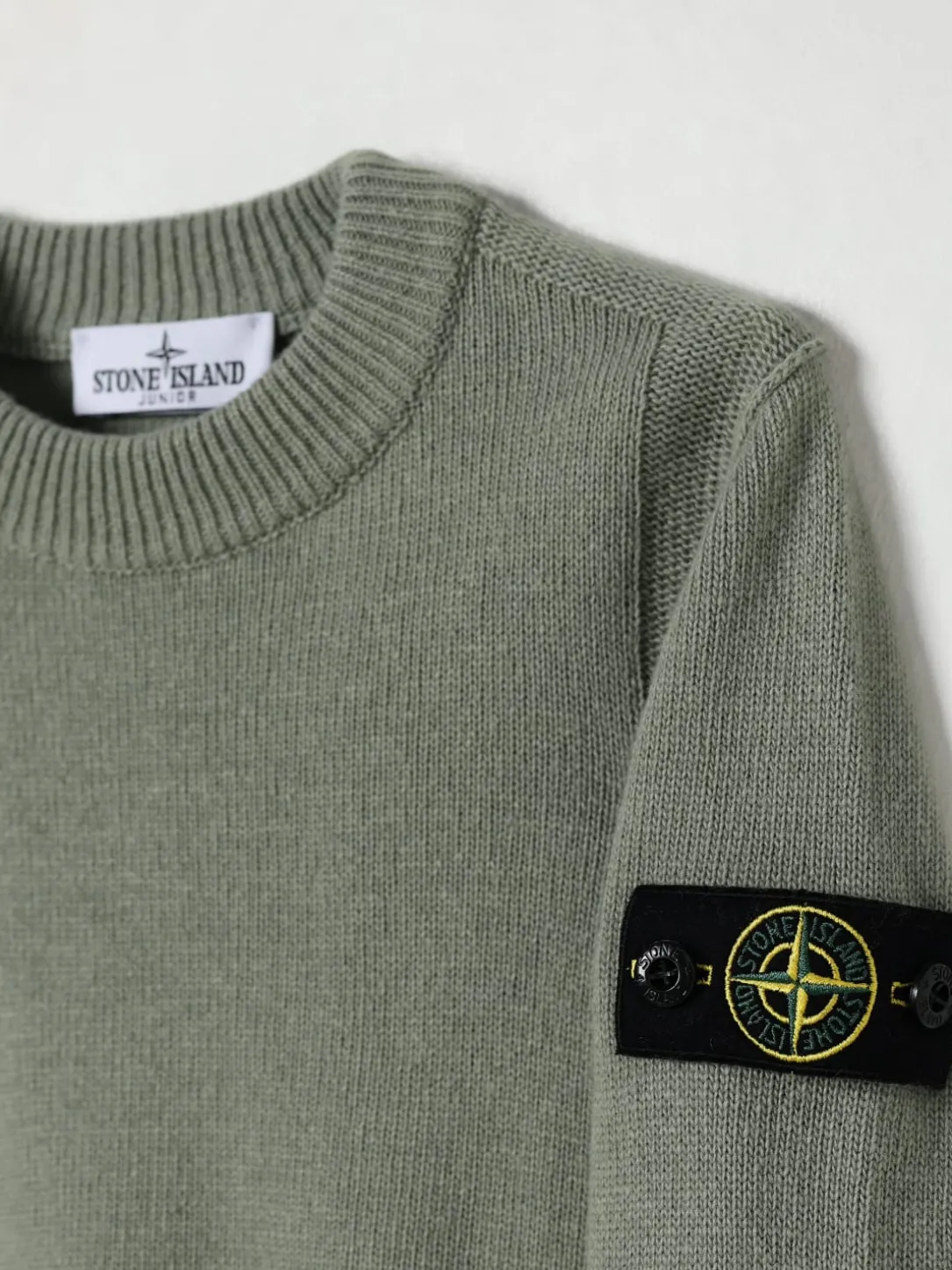 Maglia a girocollo in lana vergine e cashmere Stone Island Junior