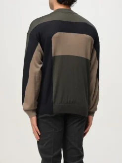 Maglia a girocollo in lana vergine con bande Emporio Armani