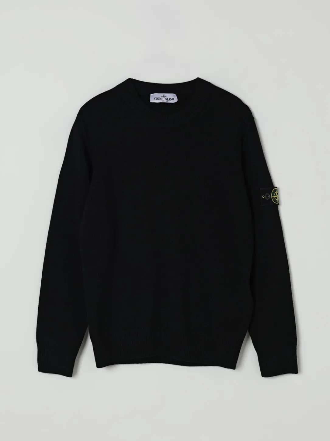 Maglia a girocollo in lana vergine e cashmere Stone Island Junior