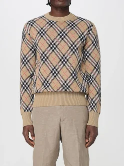 Maglia a girocollo in misto lana check Burberry