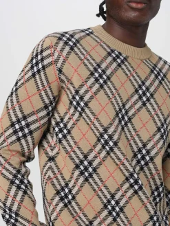Maglia a girocollo in misto lana check Burberry