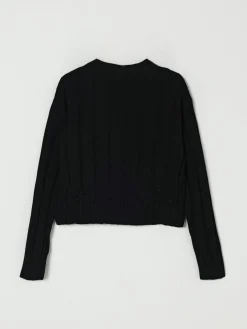 Maglia a girocollo in misto lana con logo e rotture Marni