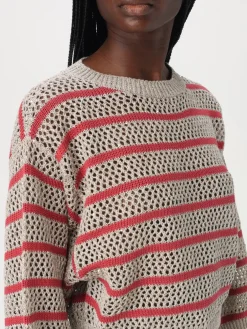 Maglia a righe traforata Brunello Cucinelli in misto lino