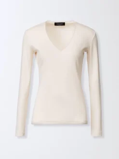 Maglia a v basic in cotone Fabiana Filippi