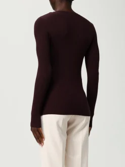 Maglia a v in misto seta con logo Elisabetta Franchi