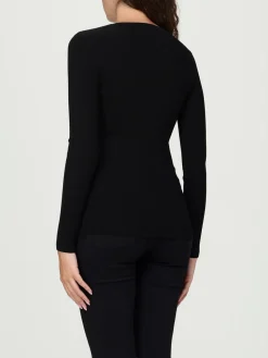 Maglia a v in misto seta con logo Elisabetta Franchi