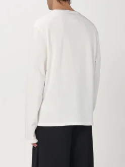 Maglia basic in cotone con logo Jil Sander