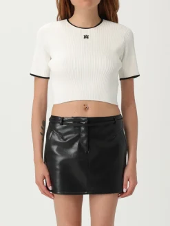 Maglia crop in misto viscosa con mini logo Amiri