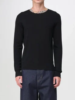 Maglia di lana con profili check Burberry