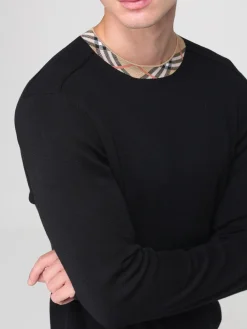 Maglia di lana con profili check Burberry