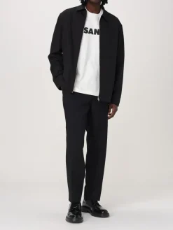 Maglia in cotone con maxi logo Jil Sander