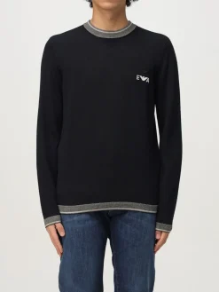 Maglia in lana vergine con logo Emporio Armani