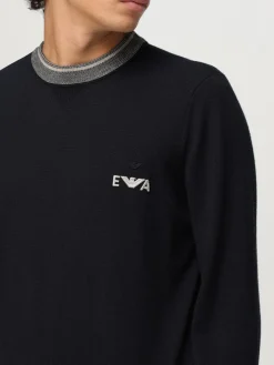 Maglia in lana vergine con logo Emporio Armani