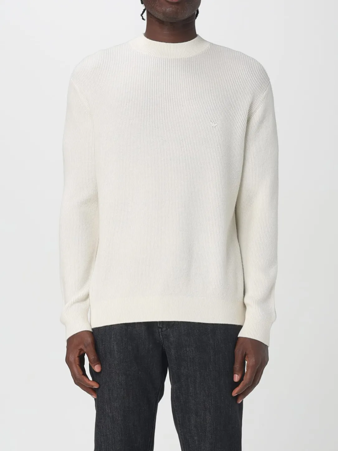 Maglia in lana vergine e cashmere a costa inglese Emporio Armani