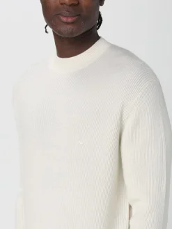 Maglia in lana vergine e cashmere a costa inglese Emporio Armani