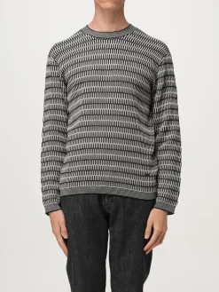 Maglia in lana vergine jacquard a fantasia Emporio Armani