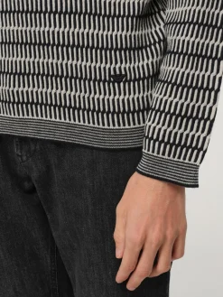 Maglia in lana vergine jacquard a fantasia Emporio Armani