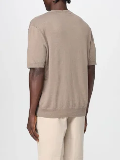 Maglione in cotone e lino a girocollo basic Boss