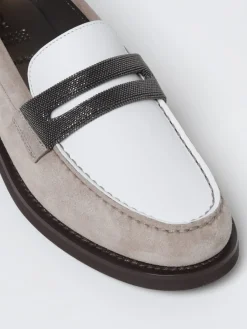 Mocassino Brunello Cucinelli in pelle con monile