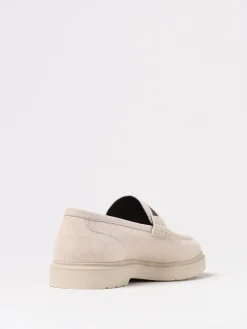 Mocassino Brunello Cucinelli in camoscio con monile