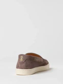 Mocassino Brunello Cucinelli in camoscio effetto chevron