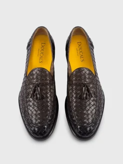 Mocassino Doucal's in pelle intrecciata con nappe