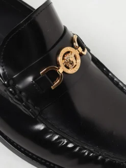 Mocassino Versace in pelle spazzolata con morsetto Medusa