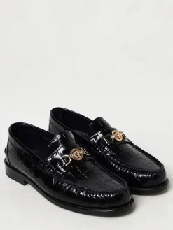 Mocassino Versace in pelle spazzolata stampa cocco