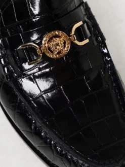 Mocassino Versace in pelle spazzolata stampa cocco