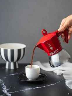Moka 4 tazze Induction Rossa Bialetti Exclusive in acciaio e alluminio