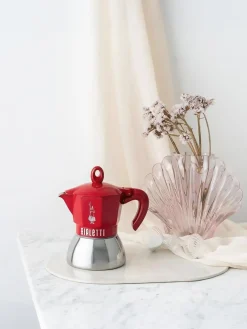 Moka 4 tazze Induction Rossa Bialetti Exclusive in acciaio e alluminio