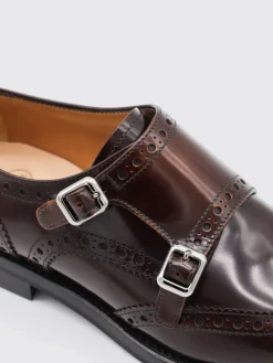 Monk Strap Church's in pelle spazzolata con motivo brogue