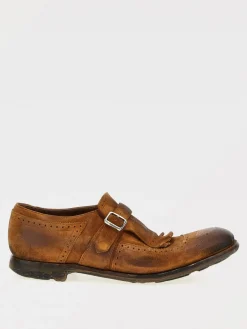 Monk Strap Shanghai Church's in camoscio used con motivo brogue