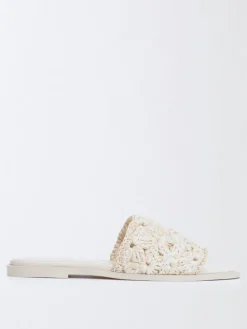 Mules Fabiana Filippi in rafia e cotone crochet