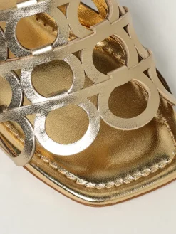Mules Gancini Ferragamo in pelle laminata