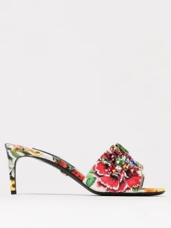 Mules Keira Dolce & Gabbana in broccato stampa floreale e cristalli