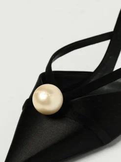 Mules Sana Jimmy Choo in raso con perla applicata