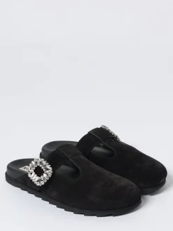 Mules Slidy Viv' Roger Vivier in camoscio con fibbia gioiello