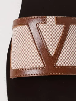 Mules VLogo Signature Valentino Garavani in cotone e pelle