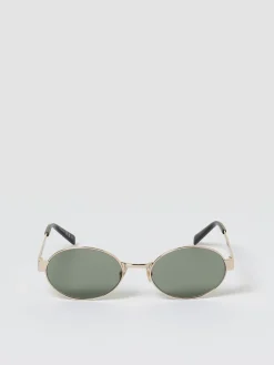 Occhiali da sole con montatura tonda in metallo Saint Laurent