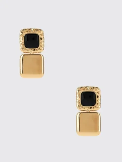 Orecchini Self-Portrait in ottone con cristalli cabochon