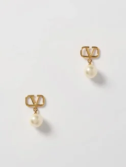 Orecchini VLogo Signature Valentino Garavani in ottone con perle sintetiche