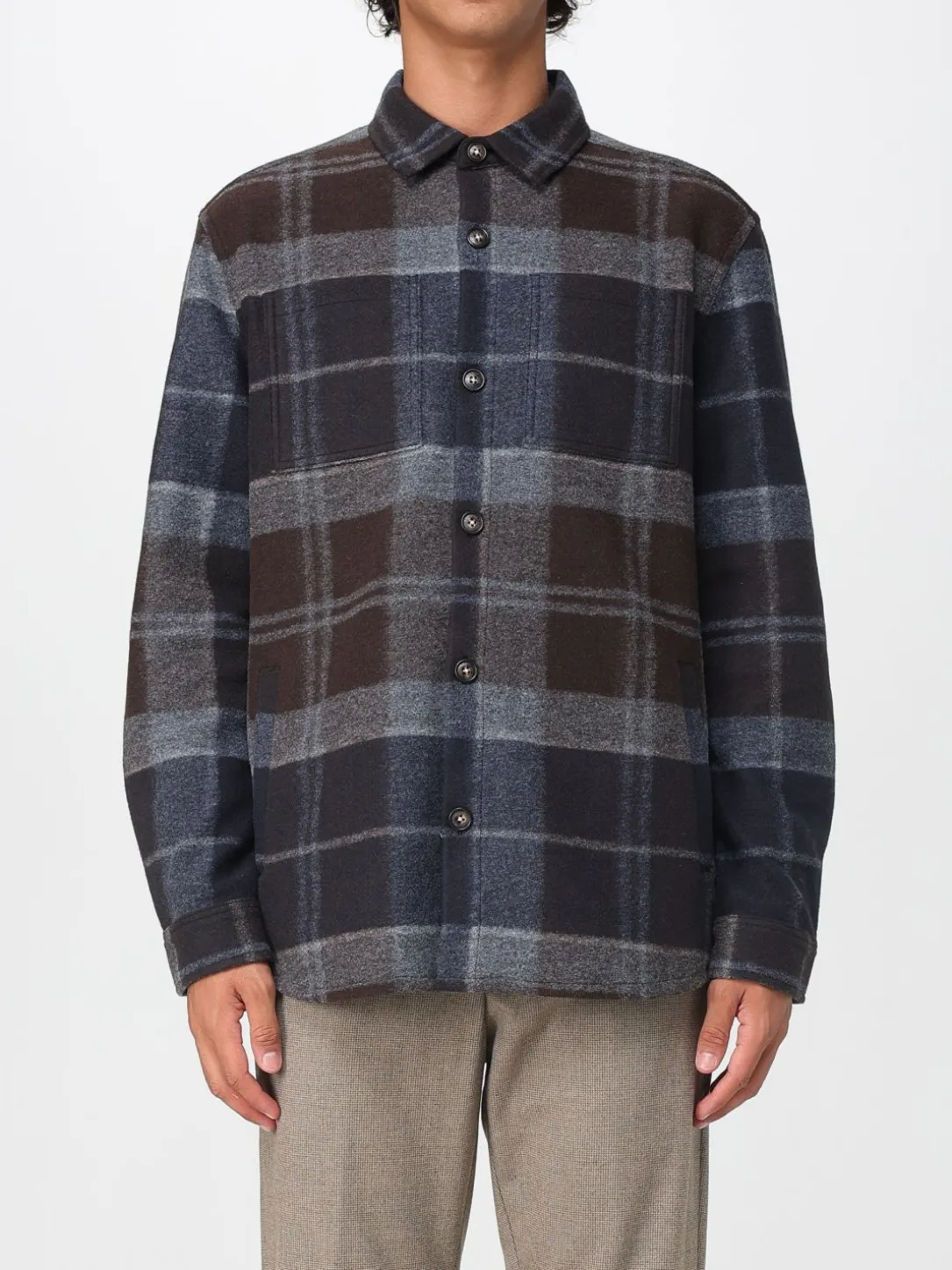 Overshirt Barbour in misto lana check