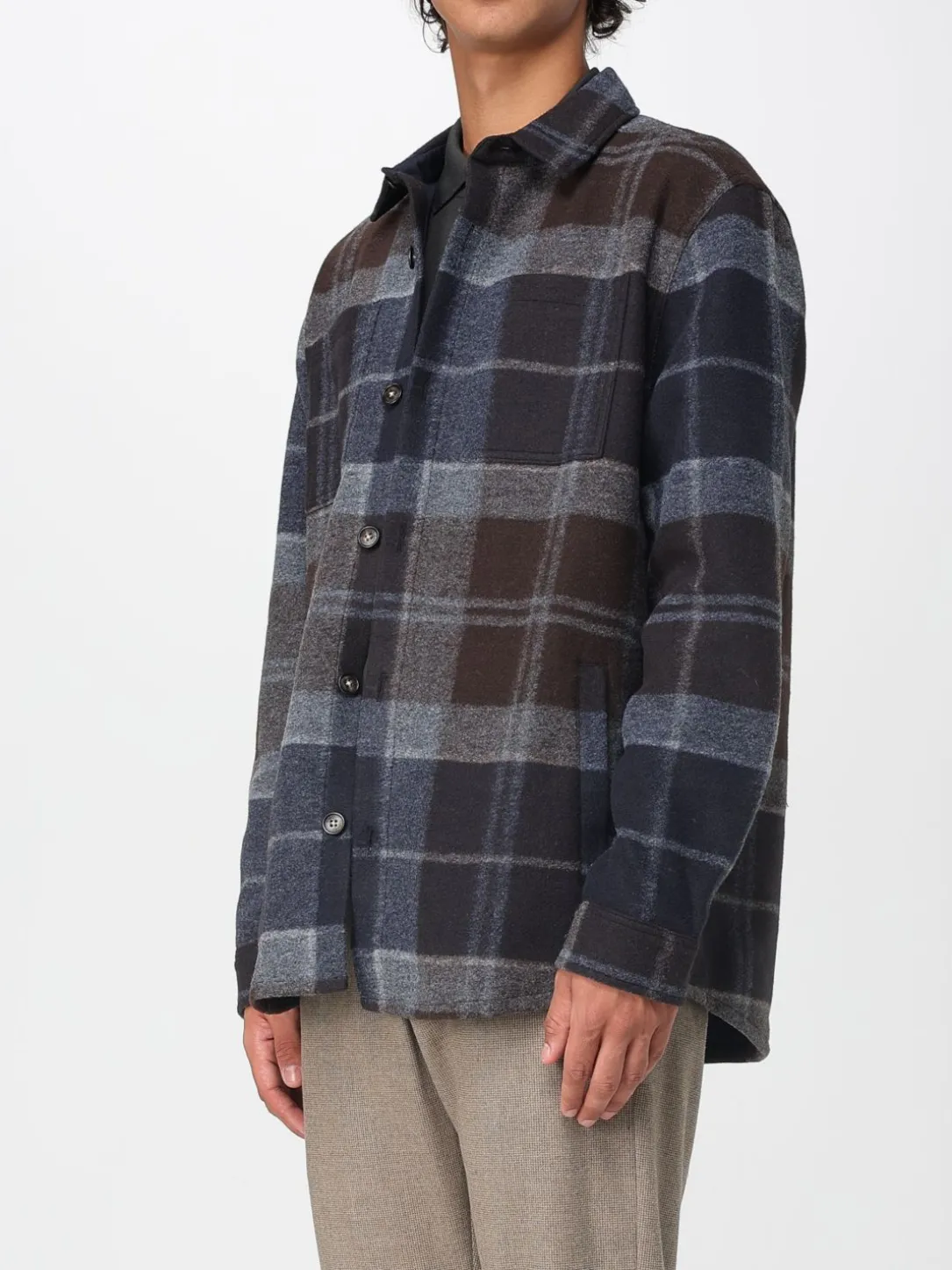 Overshirt Barbour in misto lana check