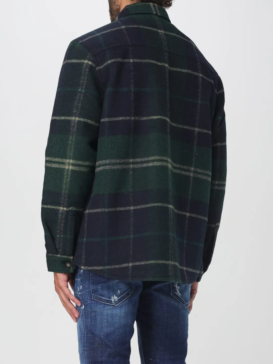 Overshirt Barbour in misto lana check