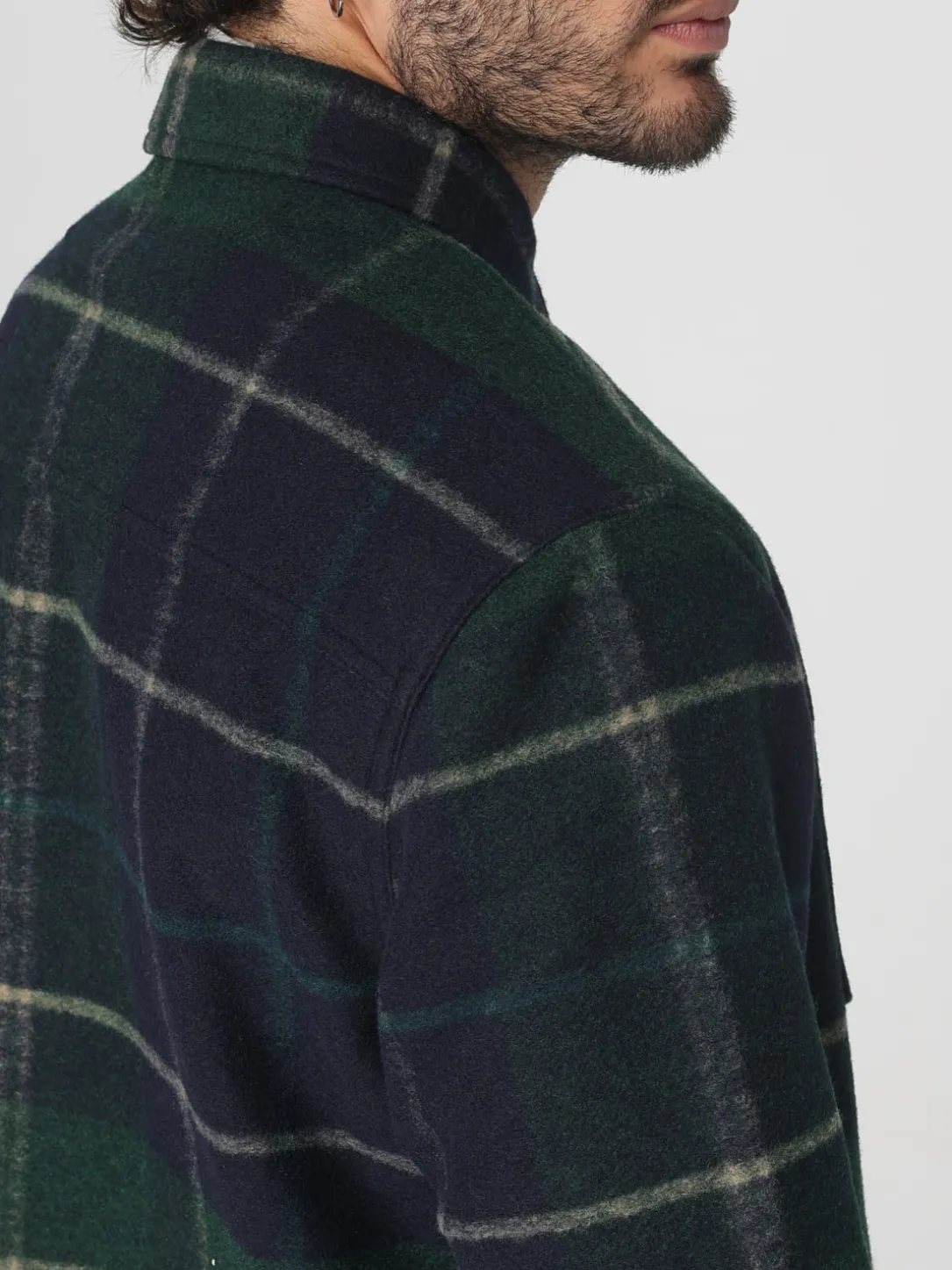 Overshirt Barbour in misto lana check