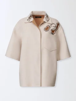 Overshirt Fabiana Filippi in lana vergine con applicazioni