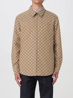 Overshirt Gucci in misto cotone con motivo monogram